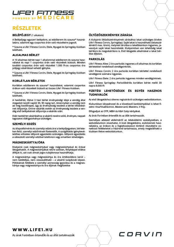 L1 Corvin kézi árlista HU2